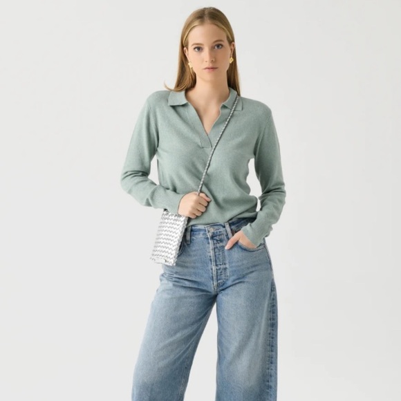 Faherty “Jackson” Sweater Polo In Jadeite Heather Small Excellent Condition! - Picture 5 of 10